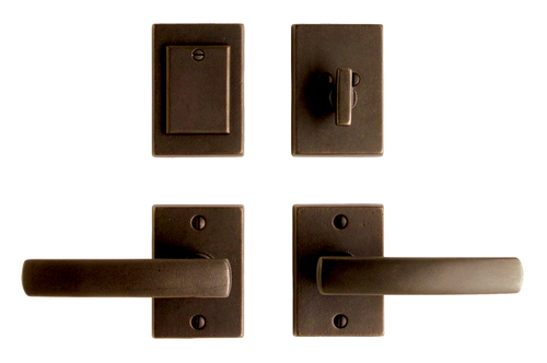Metro Entry Set - Patio Dead BoltSpring Latch E205-E205-IP214-PDB in Silicon Bronze Brushed
