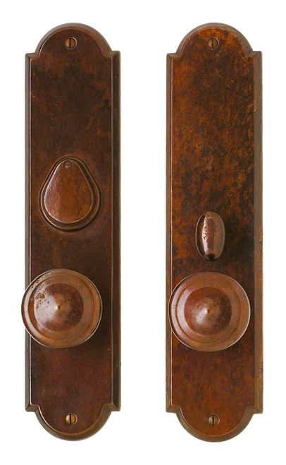 Arched Entry Set - Entry Dead BoltSpring Latch E729-E728-EDB in Silicon Bronze Brushed