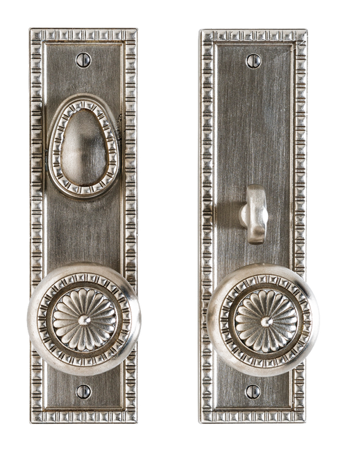 Corbel Rectangular Entry Set - Patio Dead BoltSpring Latch E30706-E30707-PDB in Silicon Bronze Brushed