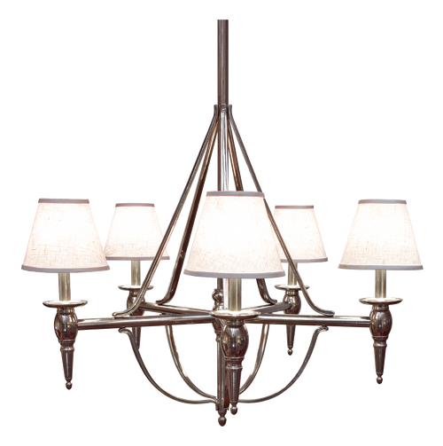 Five-Arm Towne Chandelier with Crystals And Prisms C500-E419-FTCWCAP in Silicon Bronze Brushed