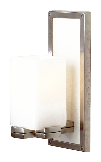 LED Truss Sconce with E155 Square Designer Escutcheon WS416-E419-E155-LTS in Silicon Bronze Brushed