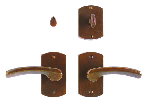 Curved Privacy Set - Single Dummy E504-SD in Silicon Bronze Brushed
