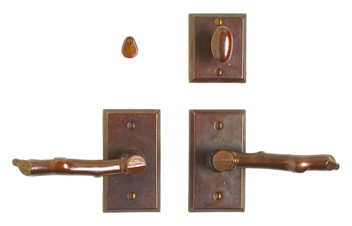 Rectangular Privacy Set - Full Dummy E414-E414-FD in Silicon Bronze Brushed