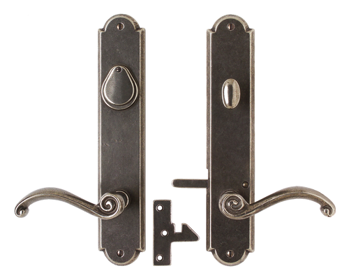 Arched Keyed Gate Hardware - Gate Latch - Deadbolt Function E738-E737 in Silicon Bronze Brushed