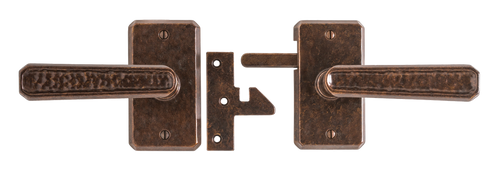 Hammered Gate Hardware - Gate Latch -  Passage Function E30403-E30403 in Silicon Bronze Brushed