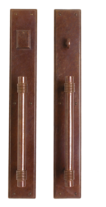 Stepped PushPull Set - PushPull Double Cylinder Dead Bolt G326-G326-PDCDB in Silicon Bronze Brushed