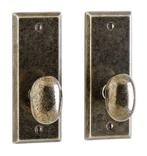 Rectangular Builders Series Set - Privacy Spring Latch EB55-EB55-PRISL in Silicon Bronze Brushed
