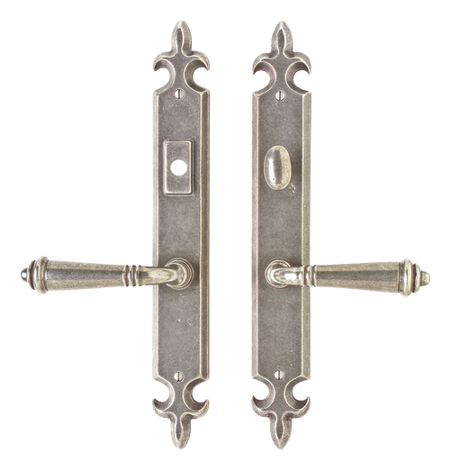Fleur de Lis Multi-Point Entry Set - Patio Trim E824-E827-PATT in Silicon Bronze Brushed