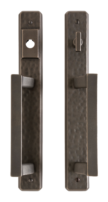 Hammered Entry Sliding Door Set - Entry Sliding Door Trim E30484-E30483-ESDT in Silicon Bronze Brushed