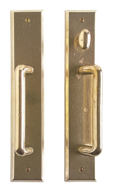 Rectangular Patio Sliding Door Set - Full Dummy E490-E490-FD in Silicon Bronze Brushed