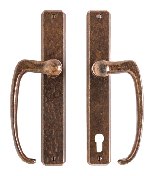 Hammered Patio Sliding Door Set - Full Dummy E30465-E30465-FD in Silicon Bronze Brushed