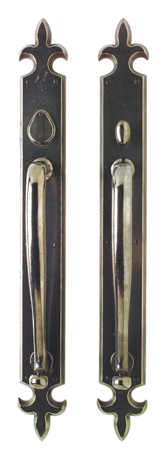 Fleur de Lis PushPull Set - Push Double G843-G843-PD in Silicon Bronze Brushed