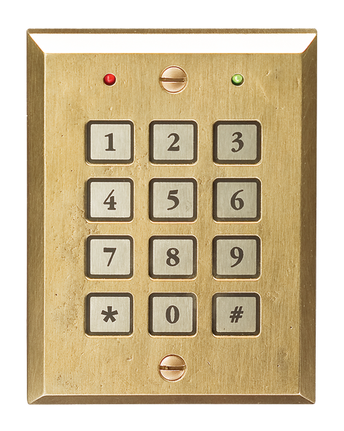 Keypad Entry System KEY500 Curved Escutcheon KEY500 in Silicon Bronze Brushed