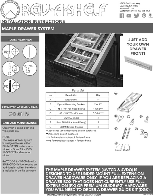Get RevAShelf 4KCB419FLSC1 RevAShelf 16.5 in Knife and Cutting