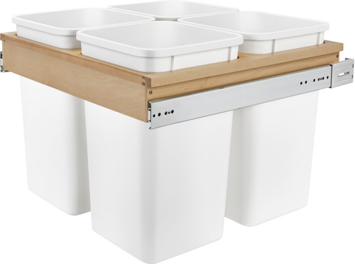 Rev-A-Shelf Four 27 Qrt Top mount Waste Containers 4WCTM-27-4-597-FL