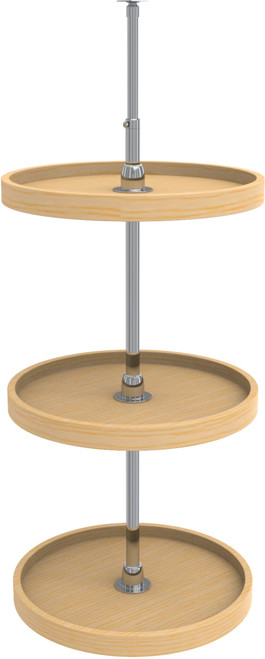 Rev-A-Shelf 18 in Wood Full Circle Lazy Susans 3-Shelf w/long post 4WLS073-536