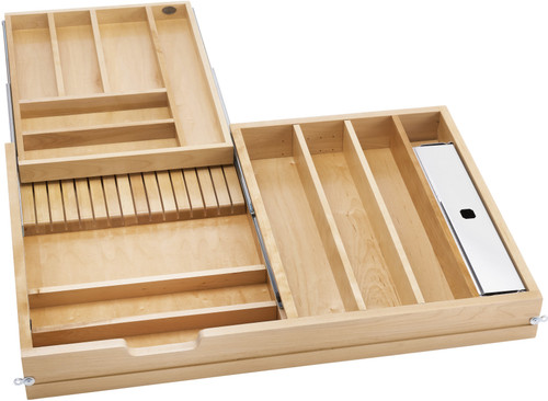 Rev-A-Shelf 34 in Frameless Tiered Cutlery Drawer 4WTCD-876FL