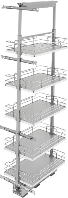 Rev-A-Shelf 13 in Chrome Solid Bottom Pantry Pullout Soft Close 5350-13 Rev-A-Shelf 13 in Chrome Solid Bottom Pantry Pullout Soft Close 5350-13