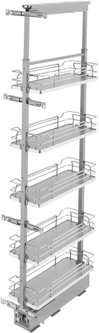 Rev-A-Shelf 8 in Chrome Solid Bottom Pantry Pullout Soft Close 5358-08