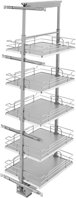 Rev-A-Shelf 16 in Chrome Solid Bottom Pantry Pullout Soft Close 5358-16