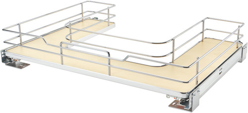 Rev-A-Shelf 30 in Chrome U-Shaped Solid Bottom Pull Out w/Soft-Close 5386-30BCSC-MP