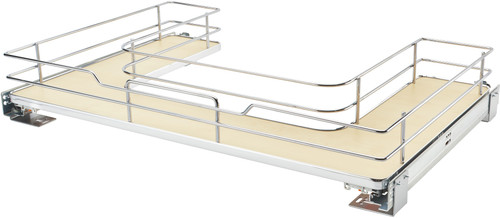 Rev-A-Shelf 33 in Chrome U-Shaped Solid Bottom Pull Out w/Soft-Close 5386-33BCSC-MP