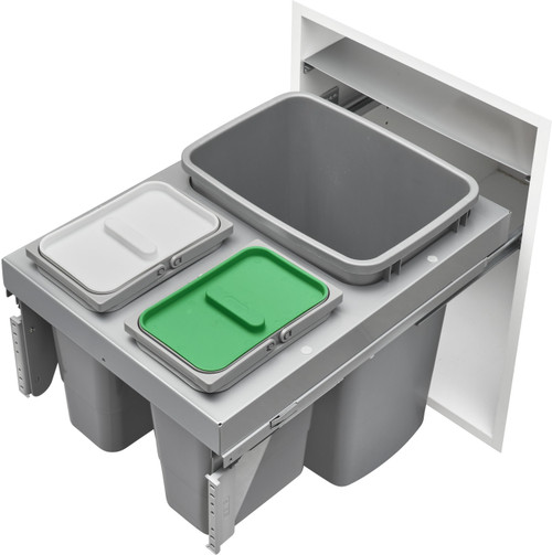 Rev-A-Shelf Single 35/Double 8 Qrt Steel Top mount Waste Container 53TM-18GSCDM3-FL Rev-A-Shelf Single 35/Double 8 Qrt Steel Top mount Waste Container 53TM-18GSCDM3-FL