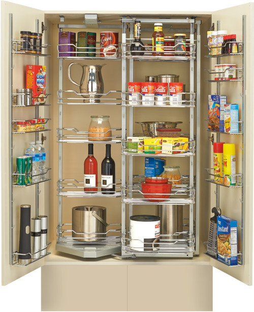 Rev-A-Shelf 31 in Chrome Chef's Pantry w/ Door Storage 5722-36CR