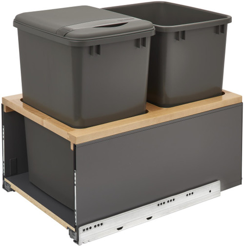 Rev-A-Shelf Double 35 Qrt LEGRABOX Pull-Out Waste Container w/Soft-Close 5LB-1835OGMP-213 Rev-A-Shelf Double 35 Qrt LEGRABOX Pull-Out Waste Container w/Soft-Close 5LB-1835OGMP-213