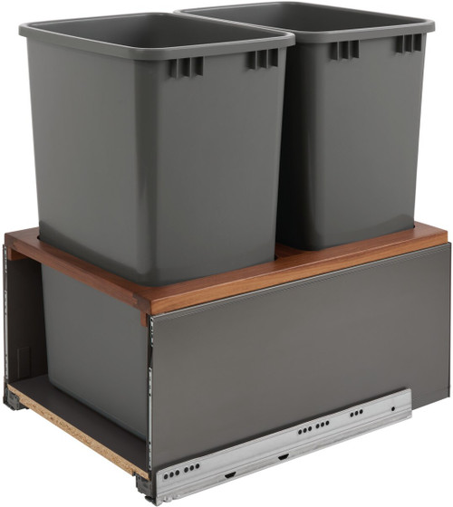 Rev-A-Shelf Double 50 Qrt LEGRABOX Pull-Out Waste Container w/Soft-Close 5LB-1850OGWN-213 Rev-A-Shelf Double 50 Qrt LEGRABOX Pull-Out Waste Container w/Soft-Close 5LB-1850OGWN-213