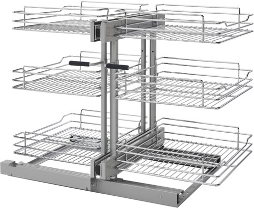 Rev-A-Shelf 18 in Three-Tier Blind Corner Organizer Soft -Close 5PSP3-18SC-CR