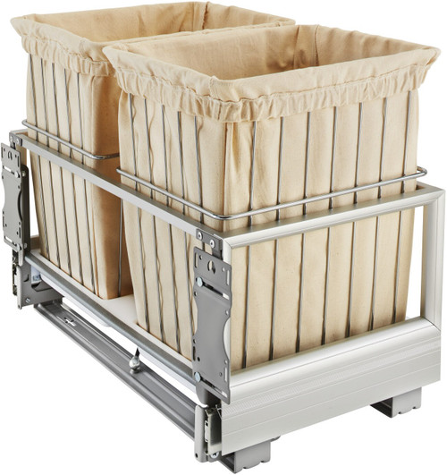 Rev-A-Shelf 24 in Wire Bin Hamper, Soft Close CH-241419-RM Rev-A-Shelf 24 in Wire Bin Hamper, Soft Close CH-241419-RM