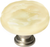 Glacier Pale Yellow Round Knob with Satin Nickel Base R-222-SN