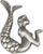 Nautical/Ocean Mermaid Knob Left 2 1/2'' Pewter 190L-P