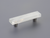 Fused Glass, Rectangular Pull 4-1/2'' x 1'' Overall, 3'' cc, Translucent White, Conical Stem, Brushed Stainless Steel 211060-TW-BSS
