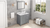 Cade 36'' Grey Vanity, left offset, Calacatta Vienna Quartz Vanity Top, undermount rectangle bowl VKITCAD36GRCQR