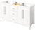 Cade 60'' White Vanity, double bowl, Boulder Cultured Marble Vanity Top, undermount rectangle bowl VKITCAD60WHBOR