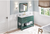 Wavecrest 48'' Forest Green Vanity, White Carrara Marble Vanity Top, undermount rectangle bowl VKITWAV48GNWCR