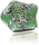 Frog Knob, Pearl Green With Peridot Green Crystal Burnish Silver Finish 8016/36