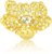 Floral Knob, Clear Crystal Satin Gold Finish 8188SG
