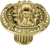Lion In Winter Knob, Decorated With Swarovski® Lt Smoke Topaz Crystals, Museum Gold Plate 9953/9