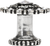 Cache Caché large round multi crystals knob with halo platform with Swarovski Clear Crystals 1203H-9C