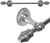 Cache Caché II 36'' cc towel bar with 80 rivoli Swarovski Clear Crystals with 5/8'' smooth center 1813-9C