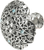 Monticello large round knob with Clear & Aquamarine Swarovski crystals in Chalice. 4514-9