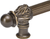 Acanthus 9'' cc with 5/8'' reeded center & center brace long pull Romanesque style in Antique Brass. 5556R-3