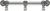 Juliane Grace 6'' cc with 5/8'' smooth center long pull small finial w/ 61 Swarovski Clear & Aurore Boreale Crystals with center brace 5705-9CAB