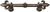 Charlemagne 4'' cc pull with large Fleur De Lys in Antique Brass. 599-3