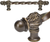 Acanthus 6'' cc with 3/8'' twist bar long pull Romanesque style in Antique Brass. 821-3
