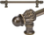 Acanthus 9'' cc with 1/2'' smooth bar long pull Romanesque style in Antique Brass. 822S-3
