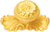 Acanthus large knob with flared foot Rosette style with medium backplate in Gilded Mercury. 830842-8